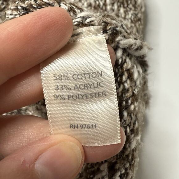 Pure J. Jill Cardigan Sweater Womens L Large Brown Cotton Acrylic Blend Pockets - Picture 7 of 9